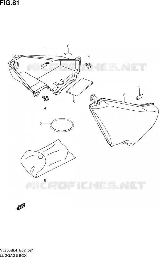 COFFRE Suzuki MOTO 800 INTRUDER 2014  VL800B L4 (E02)
