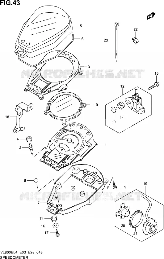 COMPTEUR (VL800BL4 E03) Suzuki MOTO 800 BOULEVARD 2014  VL800B L4 (E03,E28,E33)