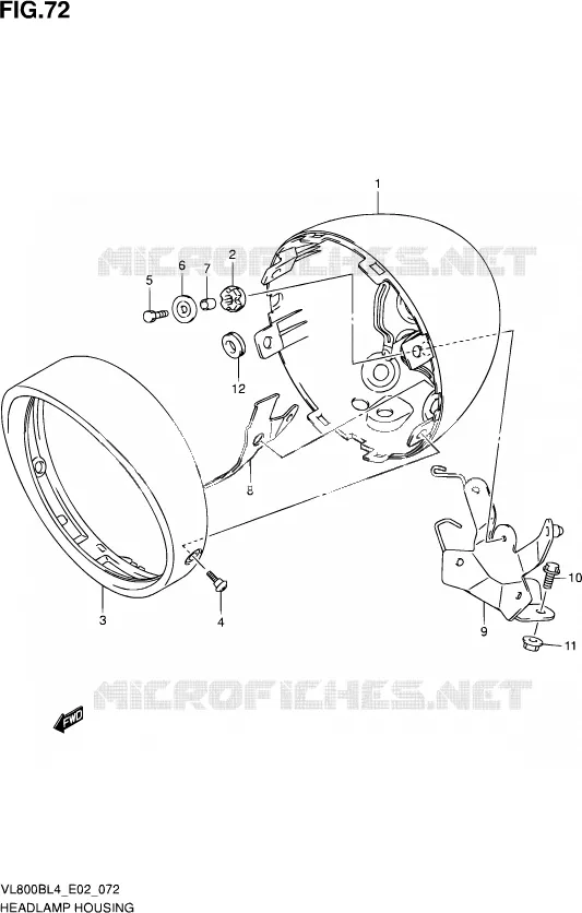BOL DE PHARE Suzuki MOTO 800 INTRUDER 2014  VL800B L4 (E19)
