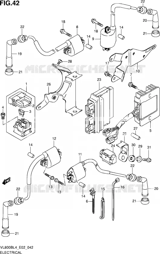 PARTIE ELECTRIQUE (VL800BUEL4 E19) Suzuki MOTO 800 INTRUDER 2014  VL800B L4 (E19)