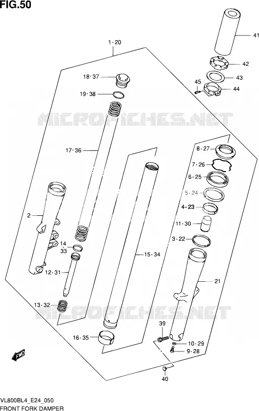 FOURCHE Suzuki MOTO 800 MARAUDER 2014  VL800B L4 (E24)