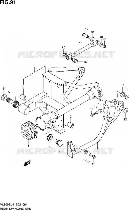 BRAS OSCILLANT ARRIERE Suzuki MOTO 800 INTRUDER 2014  VL800BUE L4 (E19)