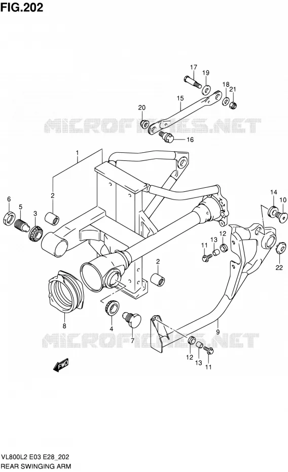 BRAS OSCILLANT ARRIERE Suzuki MOTO 800 VOLUSIA 2012  VL800CL2