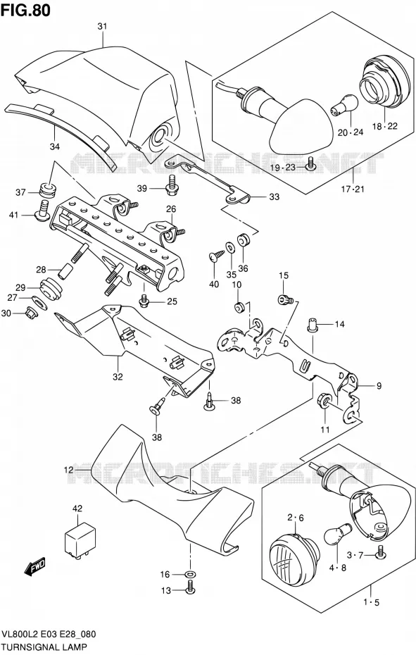 CLIGNOTANTS (VL800L2 E28) Suzuki MOTO 800 VOLUSIA 2012  VL800CL2