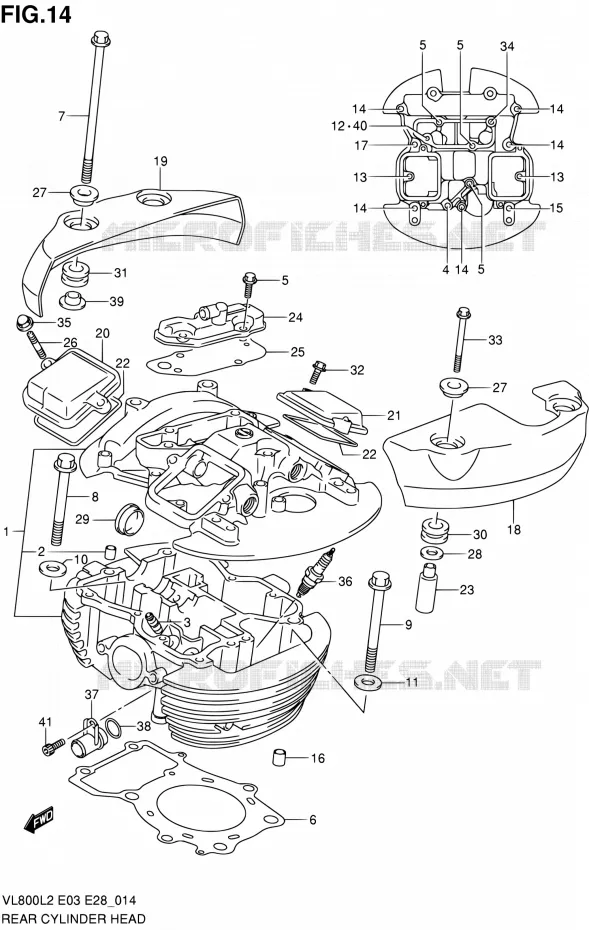 CULASSE ARRIERE (VL800CL2 E03) Suzuki MOTO 800 VOLUSIA 2012  VL800CL2