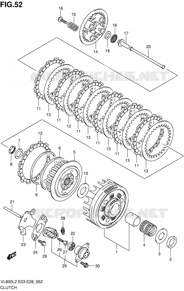 EMBRAYAGE Suzuki MOTO 800 VOLUSIA 2012  VL800CL2