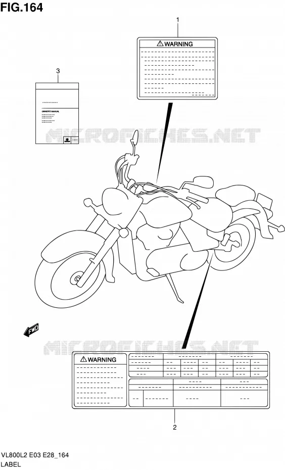 ETIQUETTE (VL800L2 E28) Suzuki MOTO 800 VOLUSIA 2012  VL800CL2