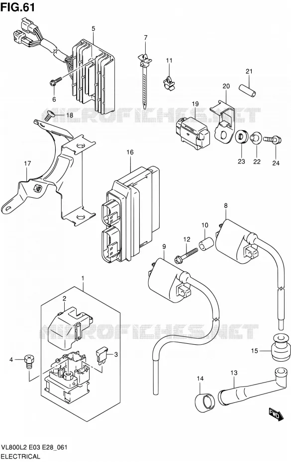 PARTIE ELECTRIQUE (VL800L2 E28) Suzuki MOTO 800 VOLUSIA 2012  VL800CL2