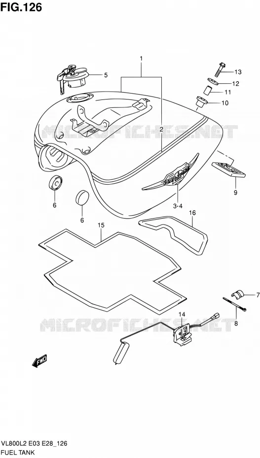 RESERVOIR D'ESSENCE (VL800TL2 E28) Suzuki MOTO 800 VOLUSIA 2012  VL800CL2