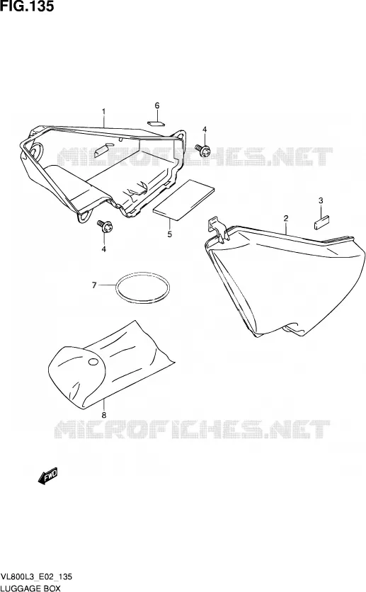 COFFRE Suzuki MOTO 800 VOLUSIA 2013  VL800C L3 (E19)