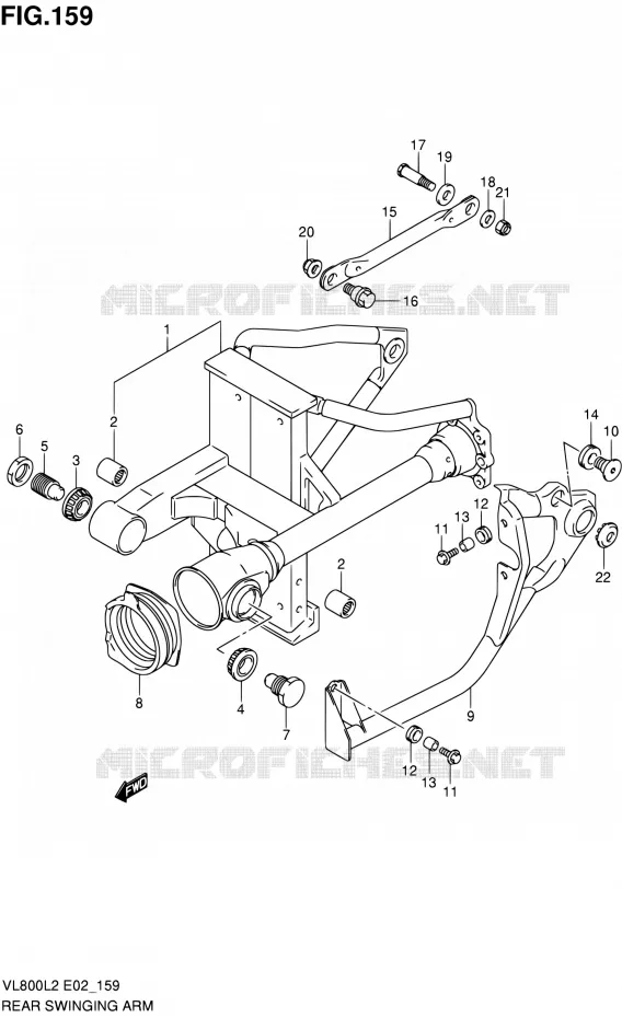 BRAS OSCILLANT ARRIERE Suzuki MOTO 800 VOLUSIA 2012  VL800CUEL2