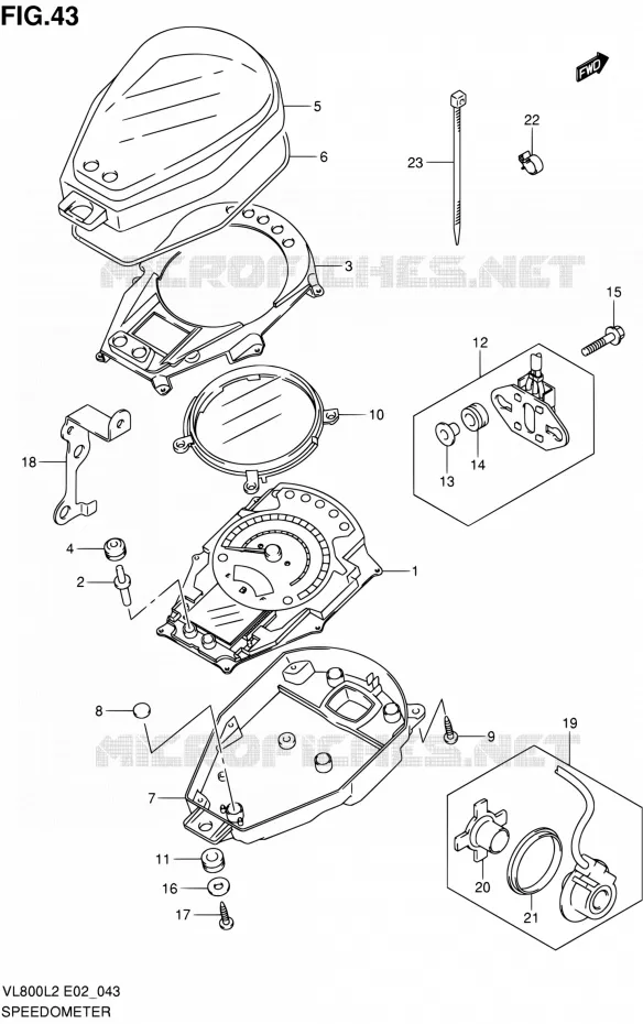 COMPTEUR (VL800CL2 E24) Suzuki MOTO 800 VOLUSIA 2012  VL800CUEL2
