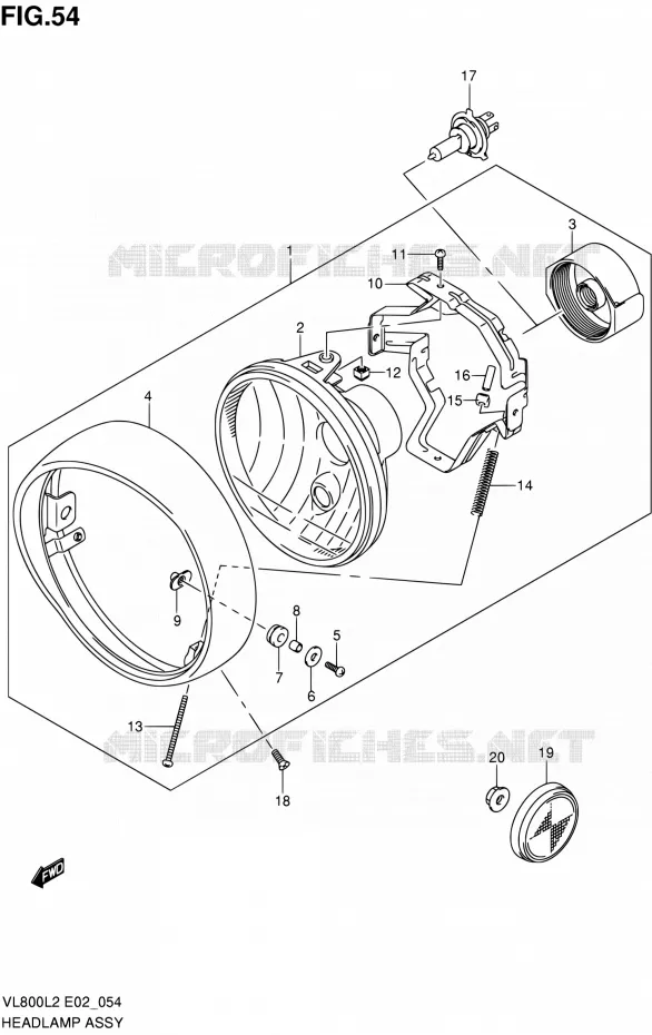 PHARE (VL800TL2 E24) Suzuki MOTO 800 VOLUSIA 2012  VL800CUEL2
