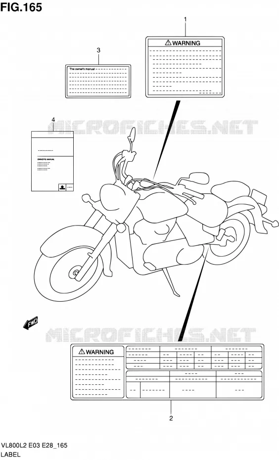 ETIQUETTE (VL800L2 E33) Suzuki MOTO 800 VOLUSIA 2012  VL800TL2
