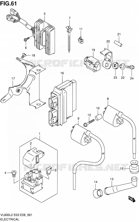 PARTIE ELECTRIQUE (VL800L2 E28) Suzuki MOTO 800 VOLUSIA 2012  VL800TL2