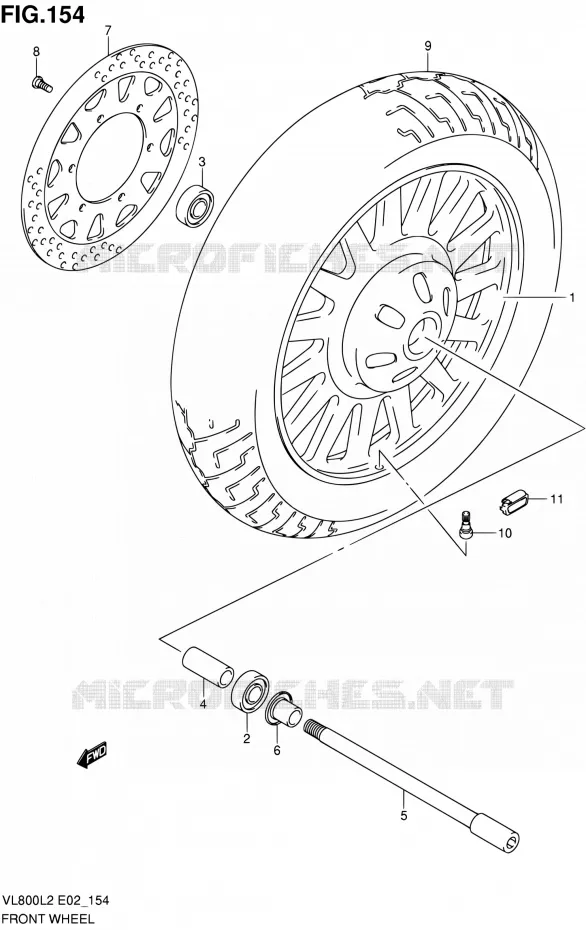ROUE AVANT (VL800CL2 E24) Suzuki MOTO 800 VOLUSIA 2012  VL800UEL2