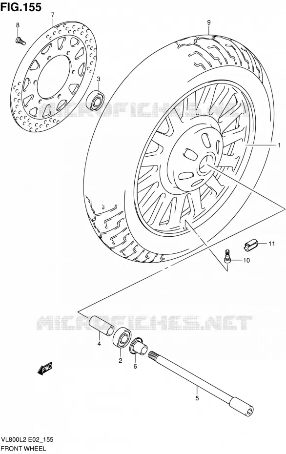 ROUE AVANT (VL800CUEL2 E19) Suzuki MOTO 800 VOLUSIA 2012  VL800UEL2
