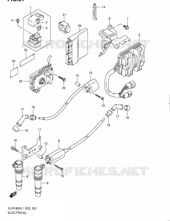 PARTIE ELECTRIQUE (VLR1800L1 E19) Suzuki MOTO 1800 INTRUDER 2011  VLR1800L1(E19)