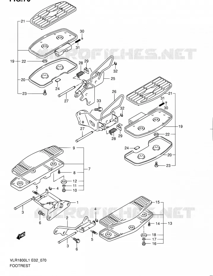 REPOSE PIED (VLR1800TL1 E24) Suzuki MOTO 1800 INTRUDER 2011  VLR1800L1(E19)