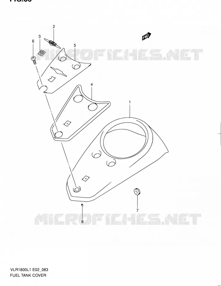 RESERVOIR D'ESSENCE - COUVERCLES (VLR1800TL1 E19) Suzuki MOTO 1800 INTRUDER 2011  VLR1800L1(E19)