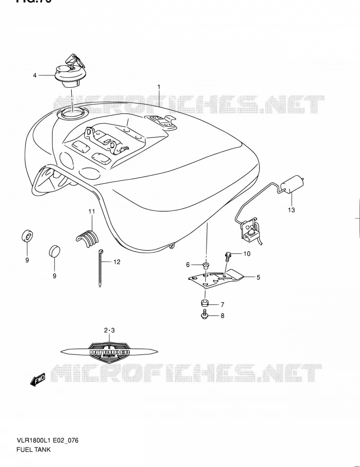 RESERVOIR D'ESSENCE (VLR1800TL1 E19) Suzuki MOTO 1800 INTRUDER 2011  VLR1800L1(E19)