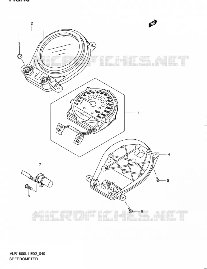 COMPTEUR (VLR1800TL1 E02) Suzuki MOTO 1800 INTRUDER 2011  VLR1800T L1 (E02,E19,24)