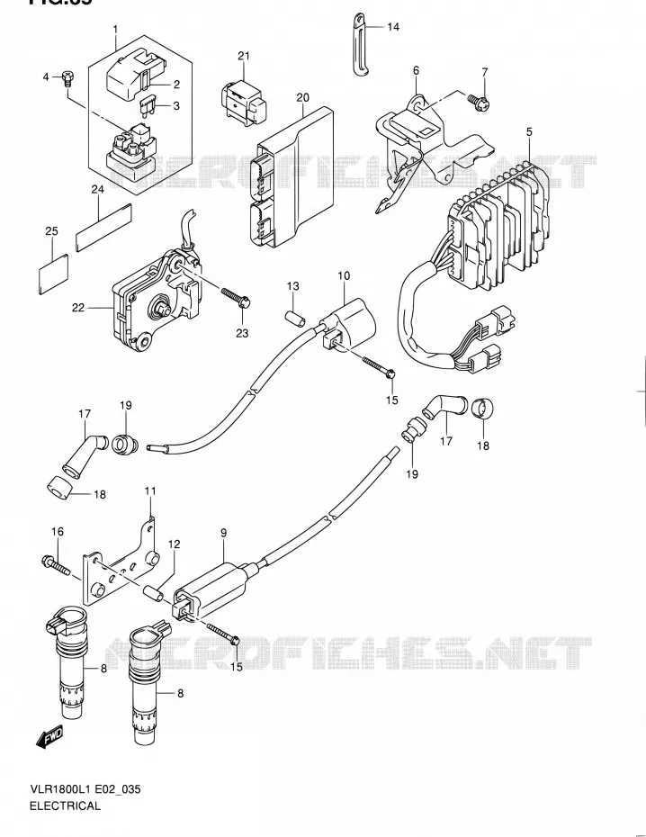 PARTIE ELECTRIQUE (VLR1800TL1 E24) Suzuki MOTO 1800 INTRUDER 2011  VLR1800T L1 (E02,E19,24)