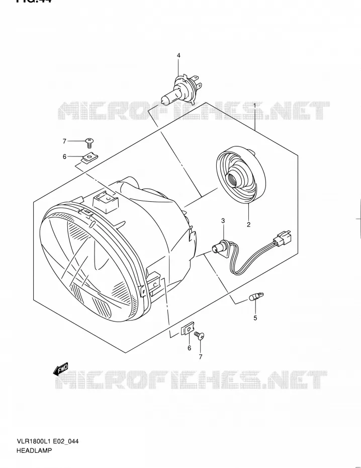 PHARE Suzuki MOTO 1800 INTRUDER 2011  VLR1800T L1 (E02,E19,24)