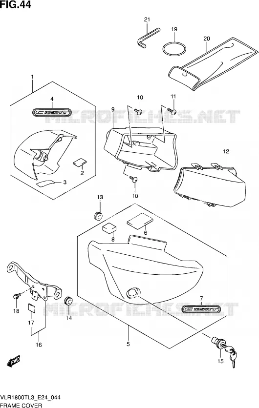CARENAGES ARRIERE Suzuki MOTO 1800 INTRUDER 2013  VLR1800T L3 (E24)