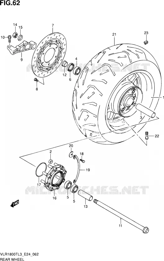 ROUE ARRIERE Suzuki MOTO 1800 INTRUDER 2013  VLR1800T L3 (E24)