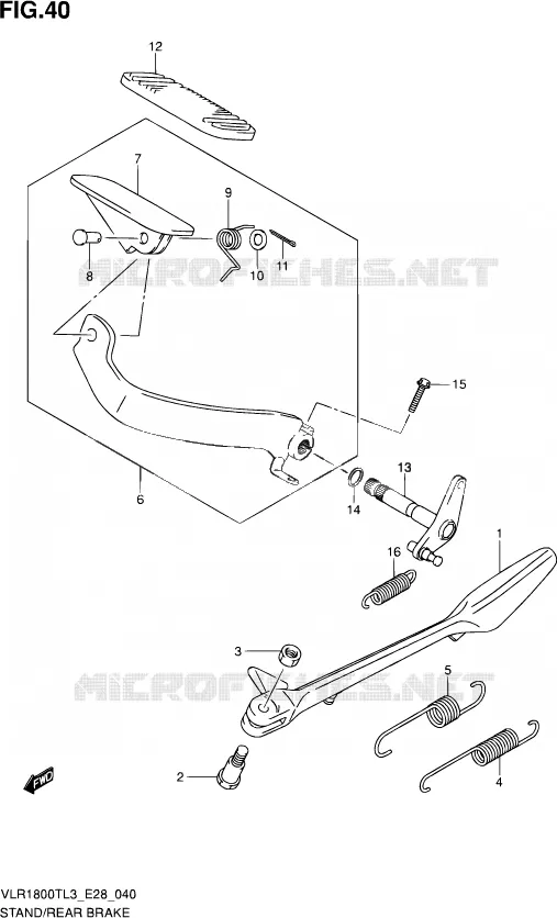 BEQUILLE Suzuki MOTO 1800 INTRUDER 2013  VLR1800T L3 (E28)
