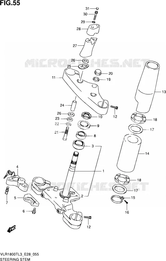COLONNE DE DIRECTION Suzuki MOTO 1800 INTRUDER 2013  VLR1800T L3 (E28)