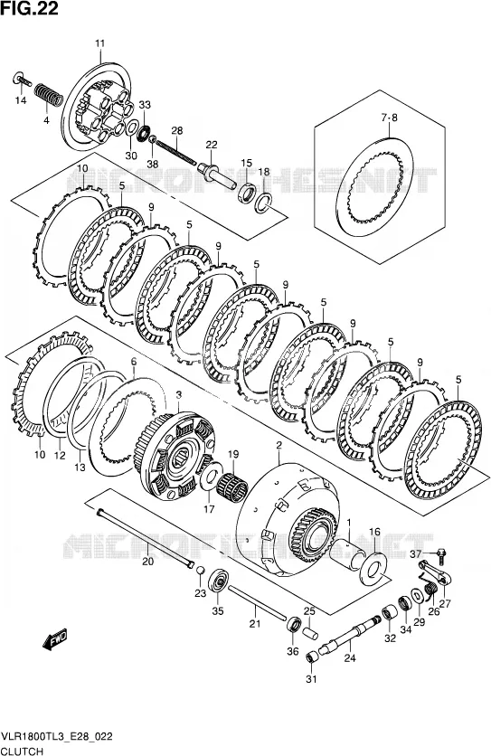 EMBRAYAGE Suzuki MOTO 1800 INTRUDER 2013  VLR1800T L3 (E28)