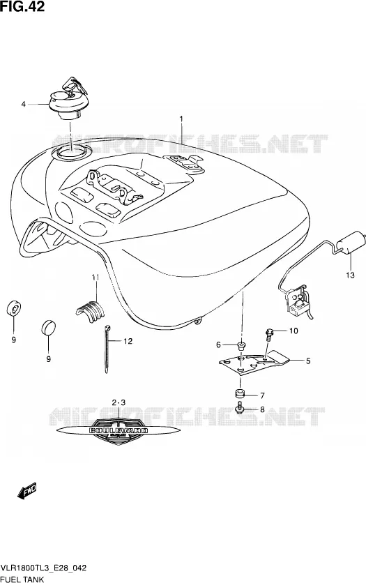 RESERVOIR D'ESSENCE Suzuki MOTO 1800 INTRUDER 2013  VLR1800T L3 (E28)