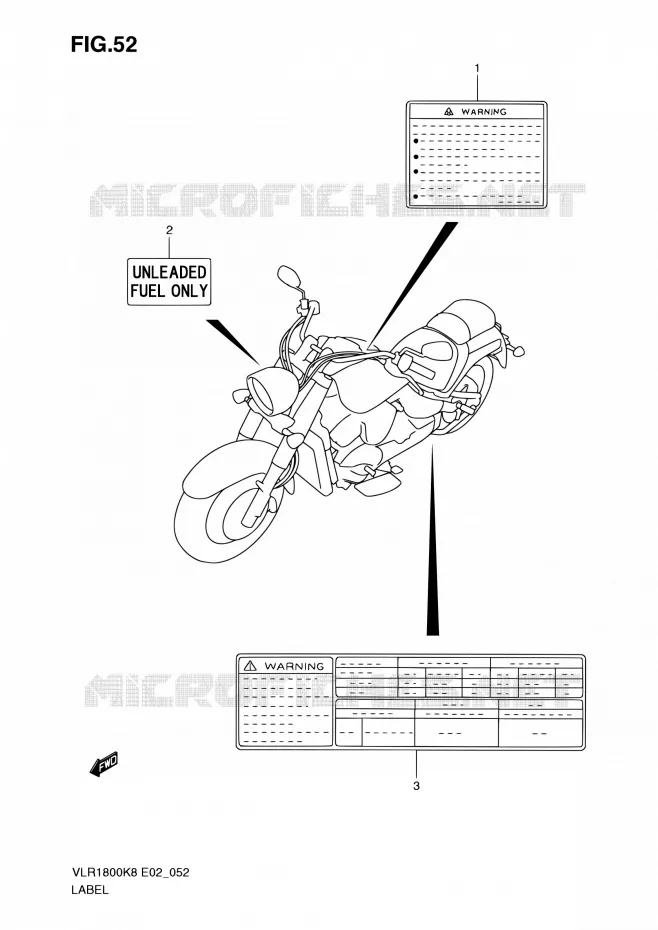 ETIQUETTE Suzuki MOTO 1800 BOULEVARD 2008  VLR1800UFK8