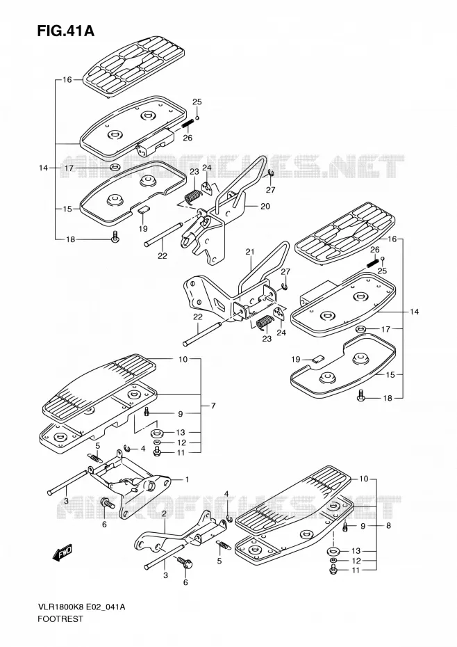REPOSE PIED (VLR1800TK9/TL0 E24) Suzuki MOTO 1800 INTRUDER 2009  VLR1800UFK9