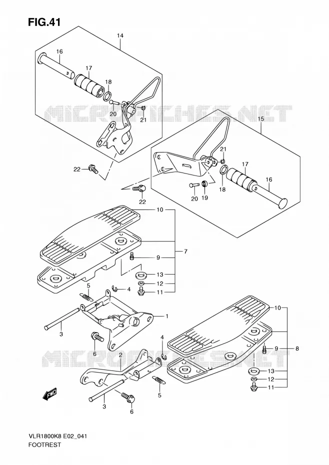 REPOSE PIED (WITHOUT VLR1800TK9/TL0 E24) Suzuki MOTO 1800 INTRUDER 2011  VLR1800UFK9