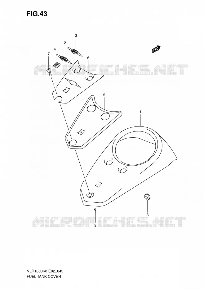 RESERVOIR D'ESSENCE - COUVERCLES Suzuki MOTO 1800 INTRUDER 2009  VLR1800UFK9