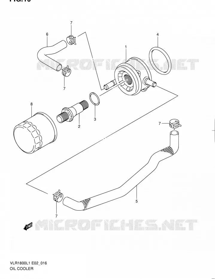 RADIATEUR D'HUILE Suzuki MOTO 1800 INTRUDER 2011  VLR1800UFL1(E19)