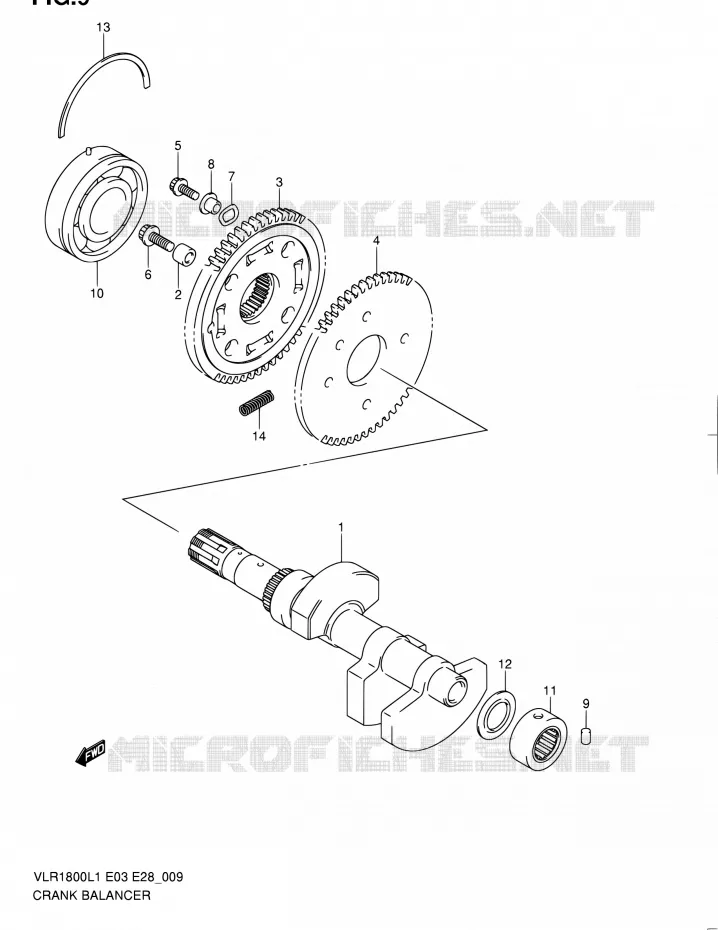 BALANCIER Suzuki MOTO 1800 BOULEVARD 2011  VLR1800 L1/VLR1800T L1 (E03,E28,E33)