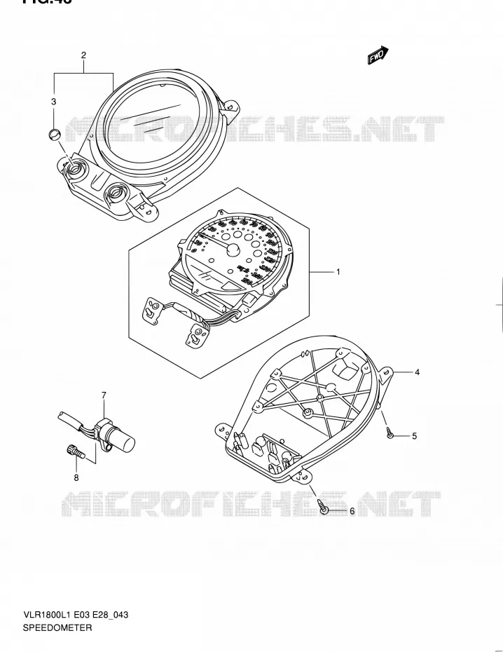 COMPTEUR (VLR1800L1 E33) Suzuki MOTO 1800 INTRUDER 2011  VLR1800 L1/VLR1800T L1 (E03,E28,E33)