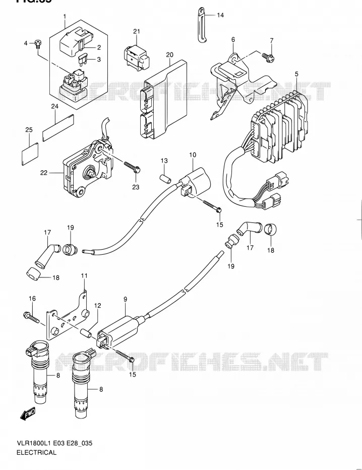 PARTIE ELECTRIQUE (VLR1800L1 E03) Suzuki MOTO 1800 INTRUDER 2011  VLR1800 L1/VLR1800T L1 (E03,E28,E33)