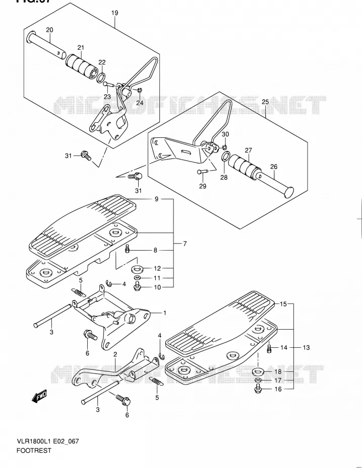 REPOSE PIED (VLR1800L1 E24) Suzuki MOTO 1800 INTRUDER 2011  VLR1800L1/VLR1800TL1(E24)