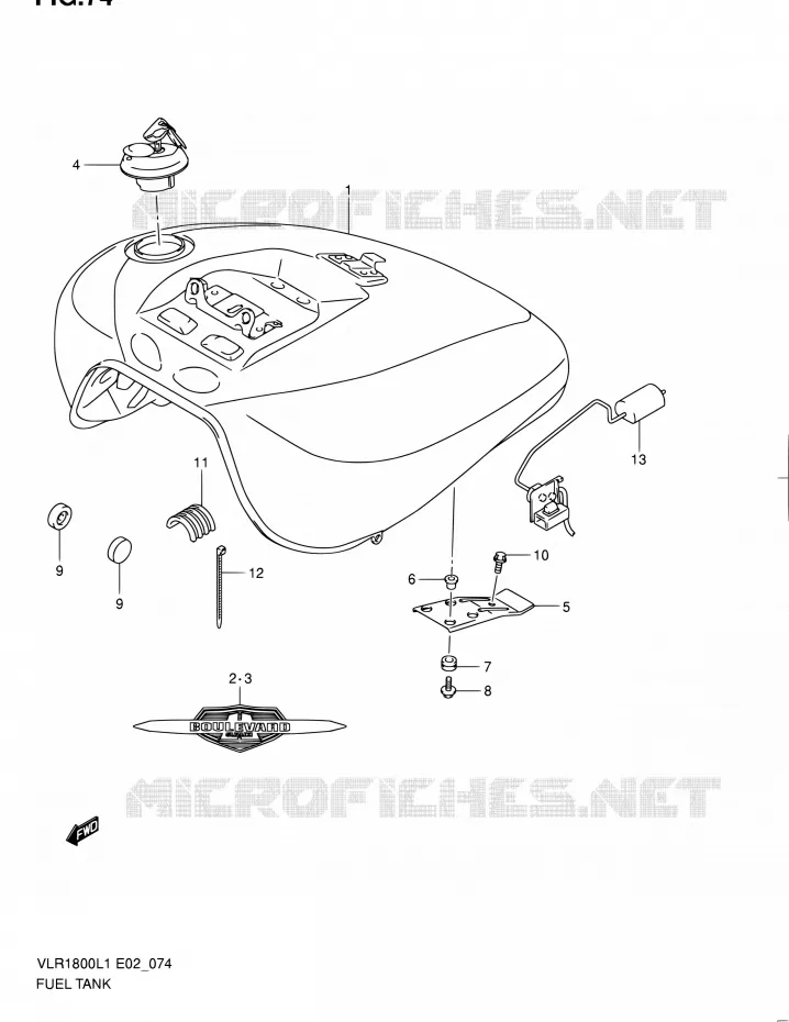 RESERVOIR D'ESSENCE (VLR1800L1 E24) Suzuki MOTO 1800 INTRUDER 2011  VLR1800L1/VLR1800TL1(E24)