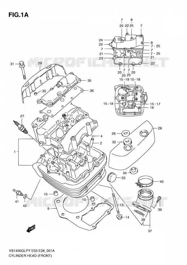 CULASSE (AVT) Suzuki MOTO 1400 INTRUDER 1996  VS1400GLP T (E03,E28,E33)