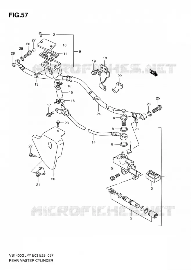 MAITRE CYLINDRE ARRIERE Suzuki MOTO 1400 INTRUDER 1996  VS1400GLP T (E03,E28,E33)