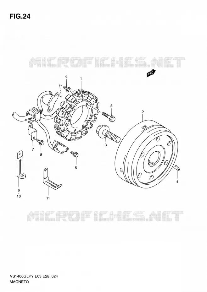 ALLUMAGE ROTOR - STATOR Suzuki MOTO 1400 INTRUDER 1998  VS1400GLP W (E03,E28,E33)