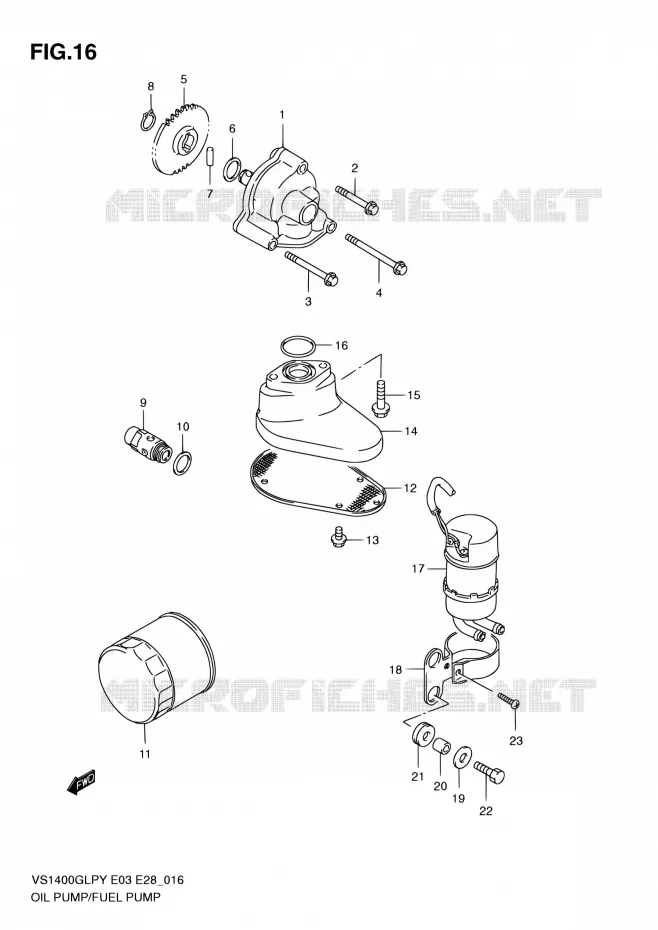 POMPE A HUILE - POMPE A ESSENCE Suzuki MOTO 1400 INTRUDER 2000  VS1400GLP Y (E03,E28,E33)