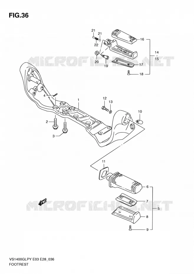REPOSE PIED Suzuki MOTO 1400 INTRUDER 2000  VS1400GLP Y (E03,E28,E33)