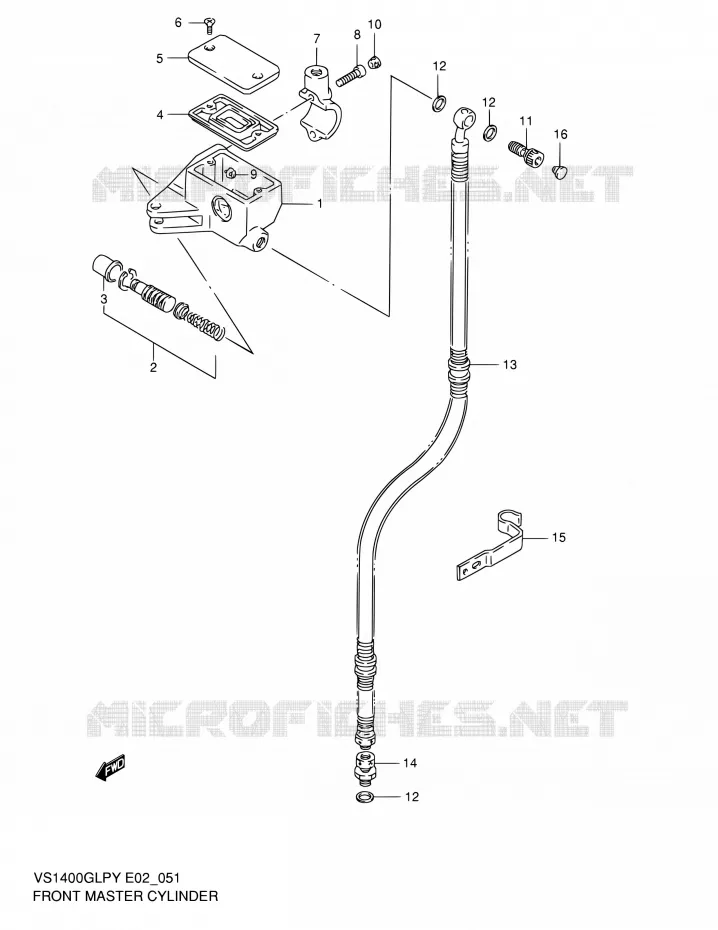 MAITRE CYLINDRE AVANT Suzuki MOTO 1400 INTRUDER 2002  VS1400GLPK2(E17,E22,E34)